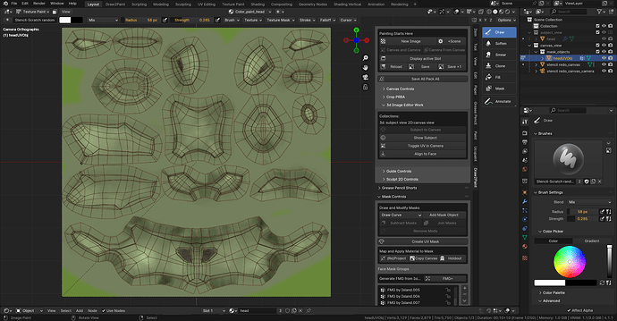 d2p_4 layer head model canvas view