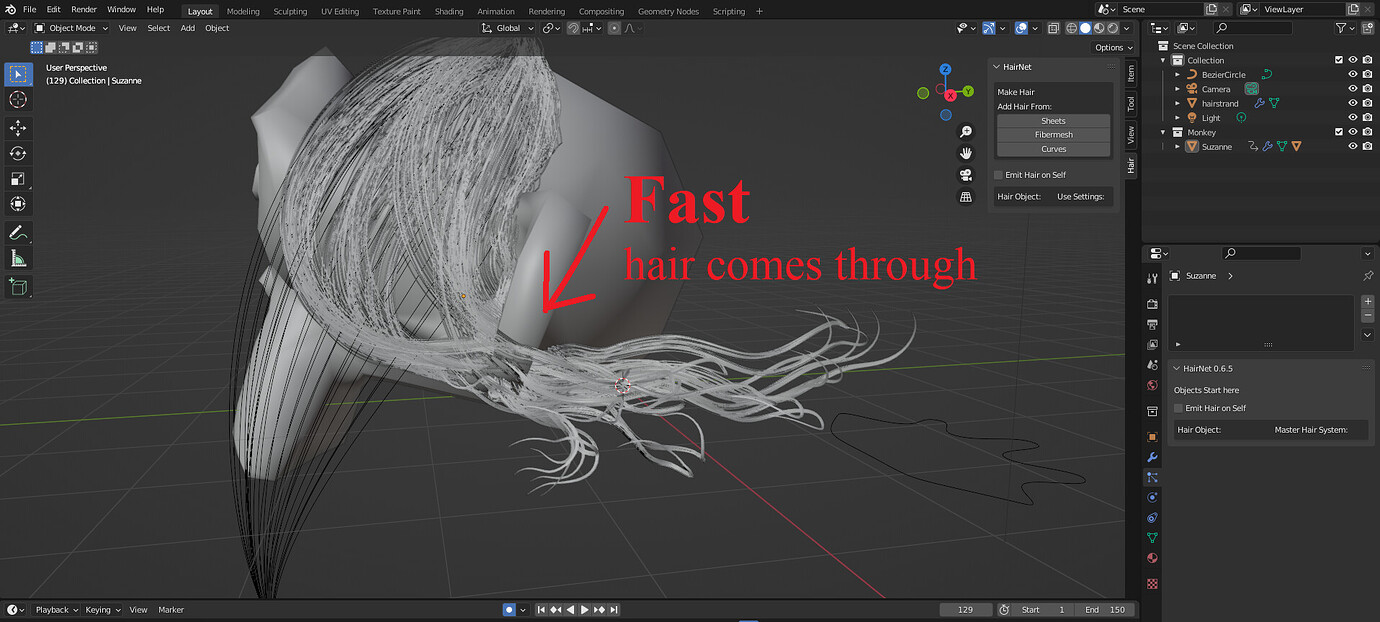 particle hair comes through mesh even with collision - Particles and ...