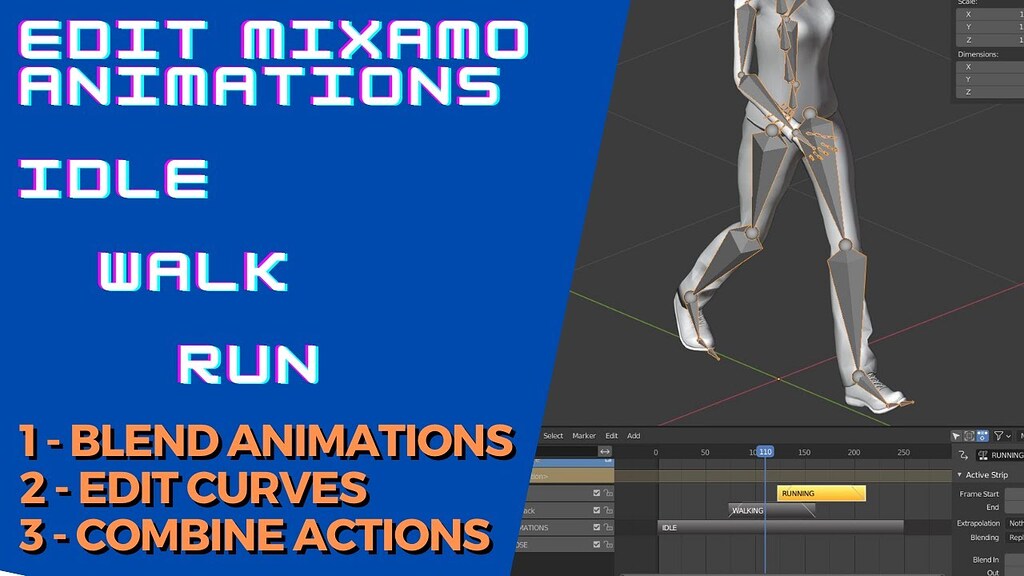 How to combine Mixamo animations in Blender - Tutorials, Tips and Tricks -  Blender Artists Community