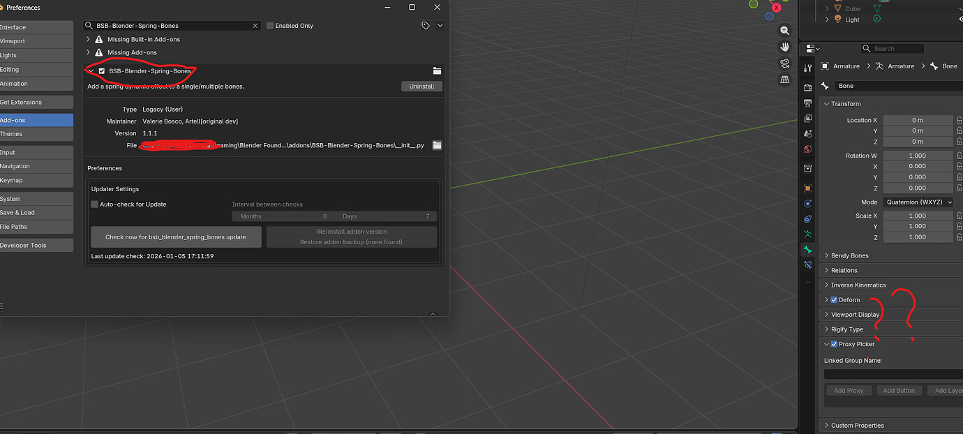 Spring Bones (Add-on) not working on Blender 4.2? - Python Support ...