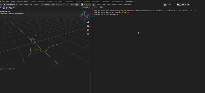Bezier path gets added, just want to directly start drawing with curve ...