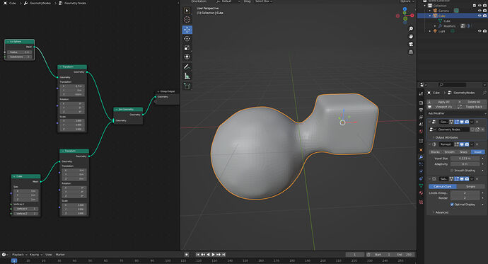 mesh fuse Geometry node with remesh modifier2