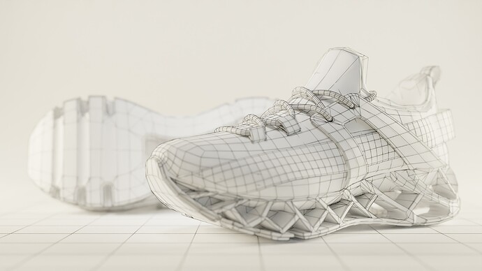 Just So So sneakers in grayscale with wire frame