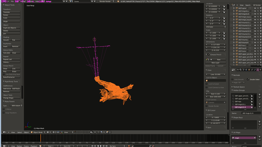 Applying Armature Deform With Automatic Weights Realigns Model ...