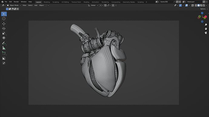 non beating heart render wireframe1