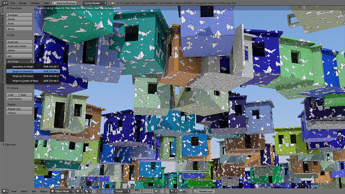 Procedural material to 650 particle objects made real - Materials and ...
