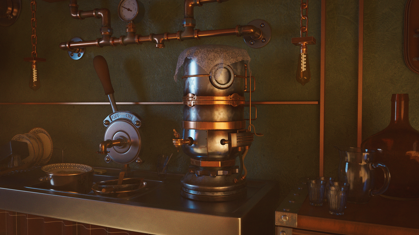 SteamPunk Grandma's Kitchen - Finished Projects - Blender Artists Community