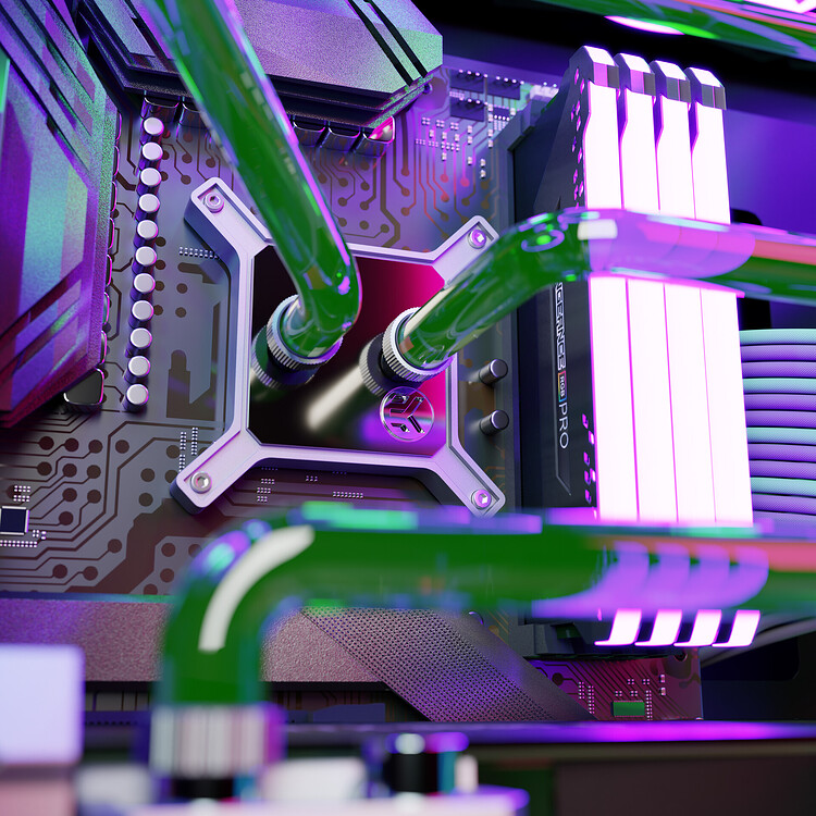 Watercooled custom pc build - Finished Projects - Blender Artists Community