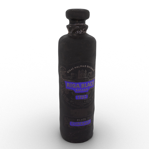 BlendFab Riga Black Balsam Bottle 3D Model Scanned