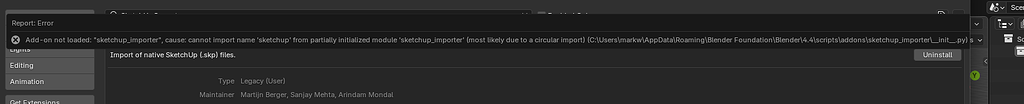 Sketchup add on error - help please - Basics & Interface - Blender ...