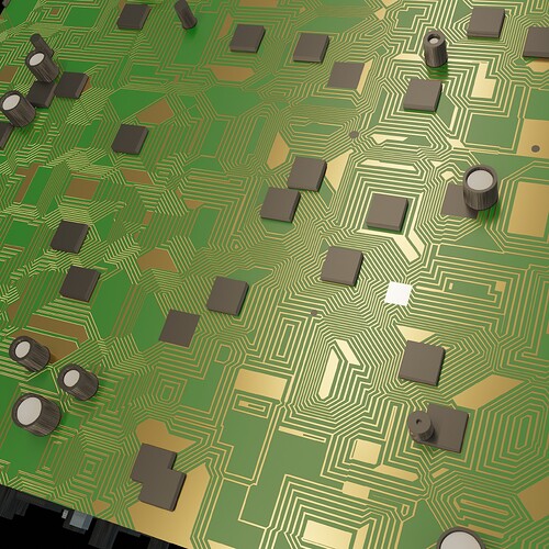 Close up of a procedurally generated circuit board material