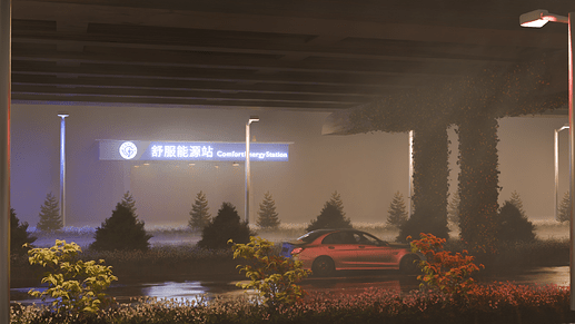 Rainy Night Under the Overpass