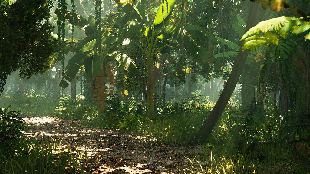 Tropical Jungle or Forest Road Rendered in Eevee with SSGI - Finished ...