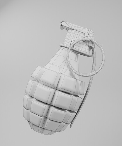 Hand Grenade-Wireframe Render