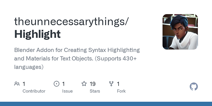 HiGHLIGHT | BLENDER ADDON FOR SYNTAX HIGHLIGHTING TEXT OBJECTS ...