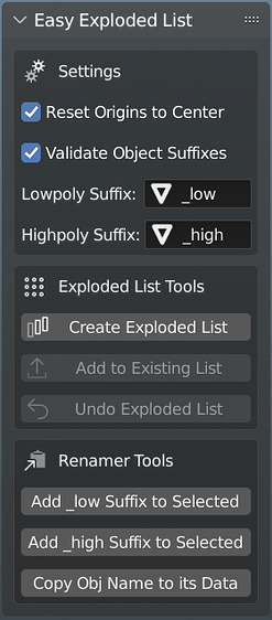 [EasyExplodedList] Quickly rename objects, sort them into an exploded ...