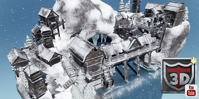 Blender 3 Unreal Engine 5 Snow Fjord Scene Game Design_3D Tudor logo