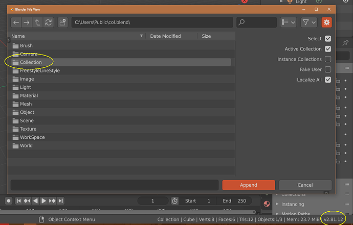 2.81 . Where is append collection now? - Basics & Interface - Blender ...