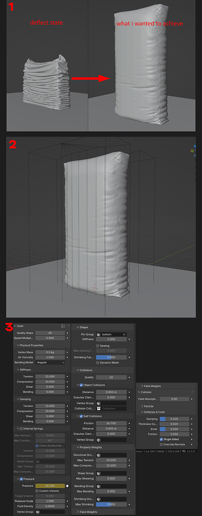 How to control shape of cloth inflation simulations? - Particles and ...
