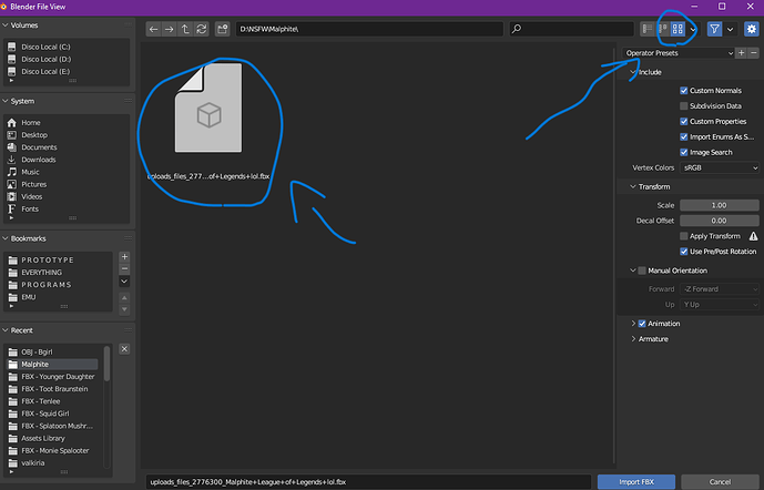 Blender not showing thumbnail for FBX, OBJ or Dae files - Basics ...