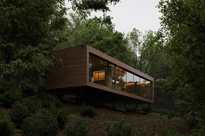 Render - Looking Glass Lodge - Exterior 01