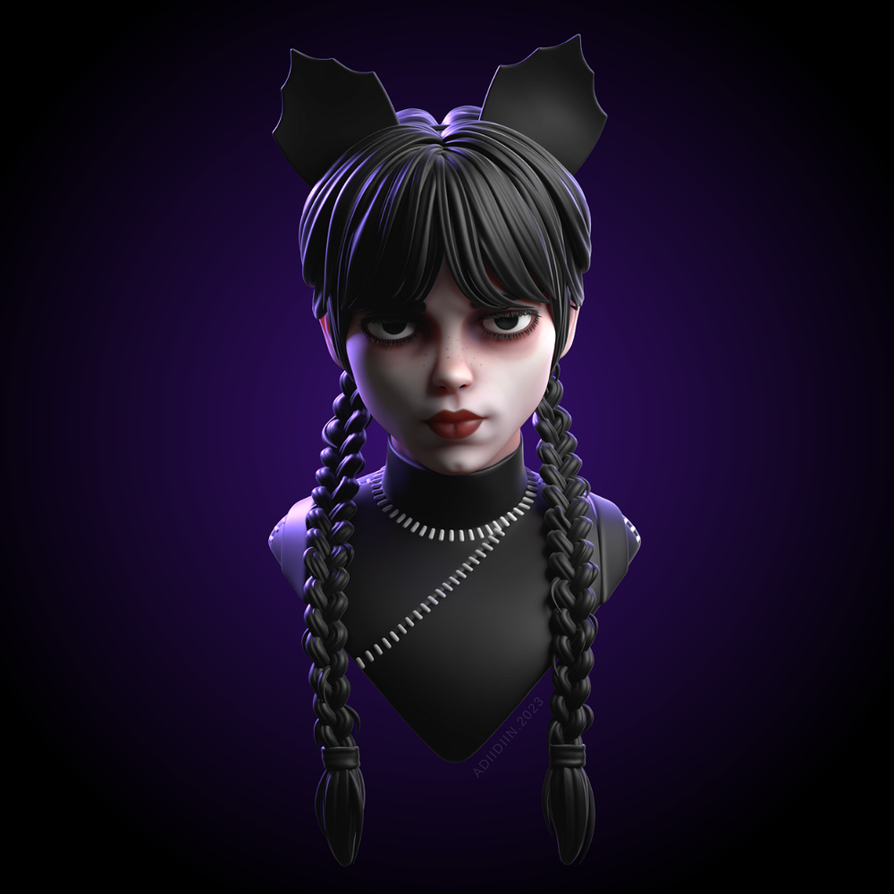 Black Cat Wednesday Addams - Finished Projects - Blender Artists Community