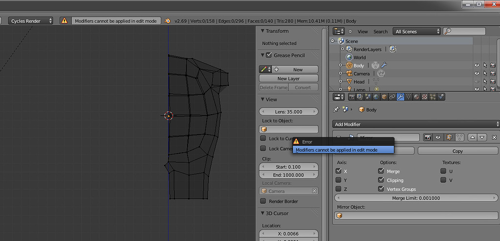 Mirror Fail - please see photo - Basics & Interface - Blender Artists ...