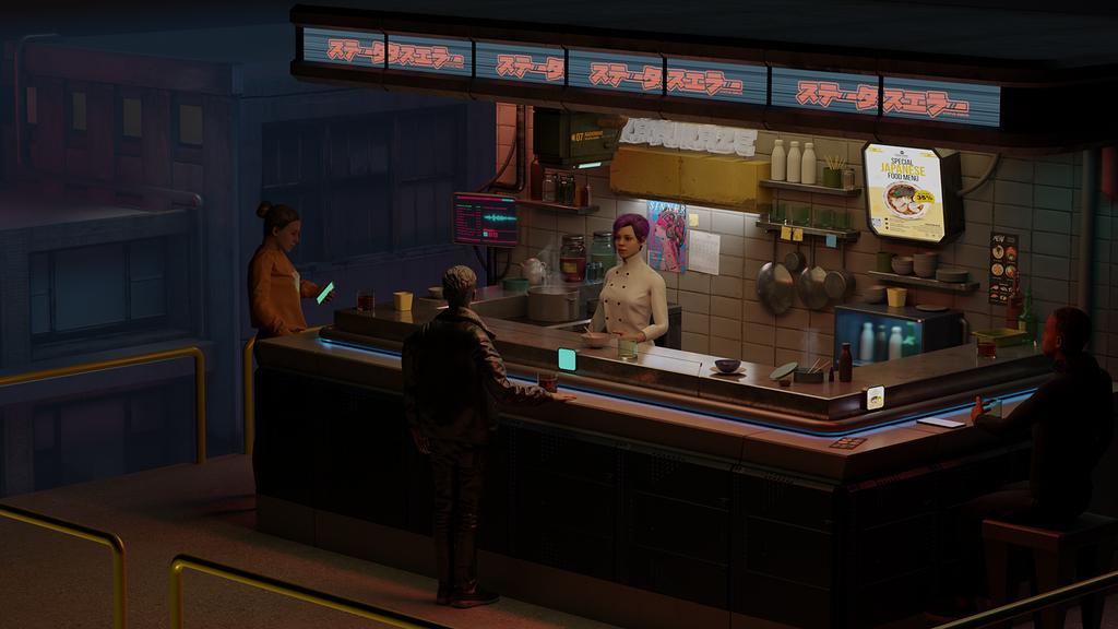 Cyberpunk Restaurant Finished Projects Blender Artists Community 0520