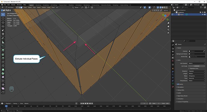 Extrude Sides of a rectangle - how to avoid such crossed corners and ...