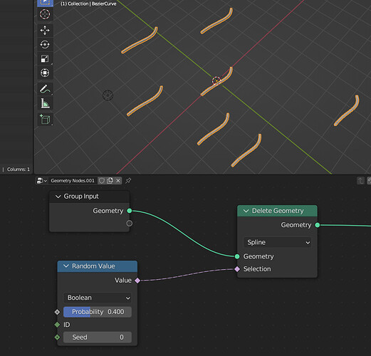 How to delete random curve in Geometry Nodes? - Modeling - Blender ...