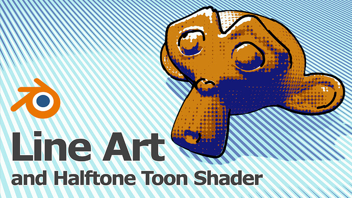 Blender Tutorial How to make Line Art and Halftone Toon Shader