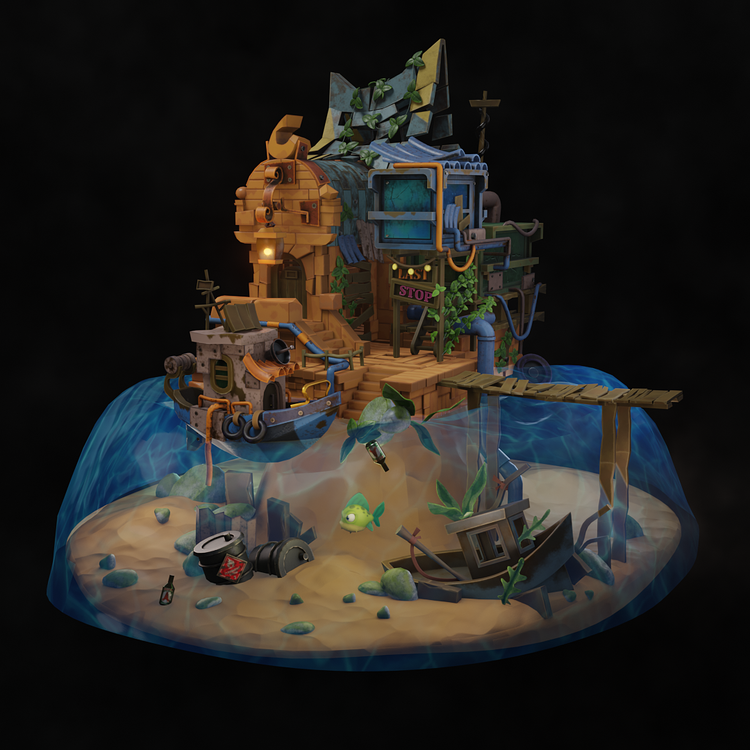 Stylized island - Finished Projects - Blender Artists Community