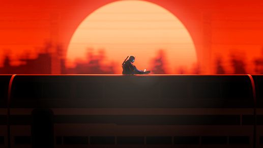 Scifi sunset
