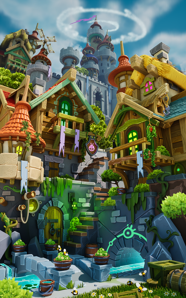 Medieval Fantasy Village - Finished Projects - Blender Artists Community