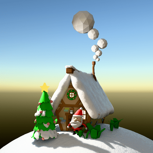 Snowy christmas cottage3