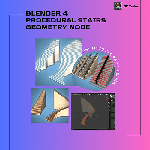 Blender 4 Procedural Stairs Geometry Node_Stair Types