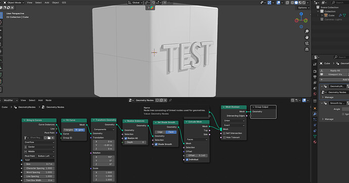 Text/Font Boolean Issue - Modeling - Blender Artists Community