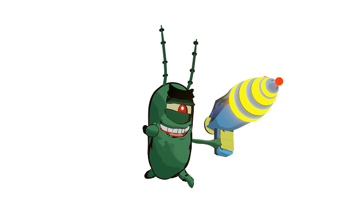 Plankton with gun toon