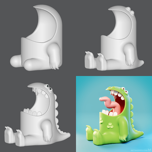 metin-seven_3d-print-modeler-toy-character-designer_cartoony-godzilla-monster_wip