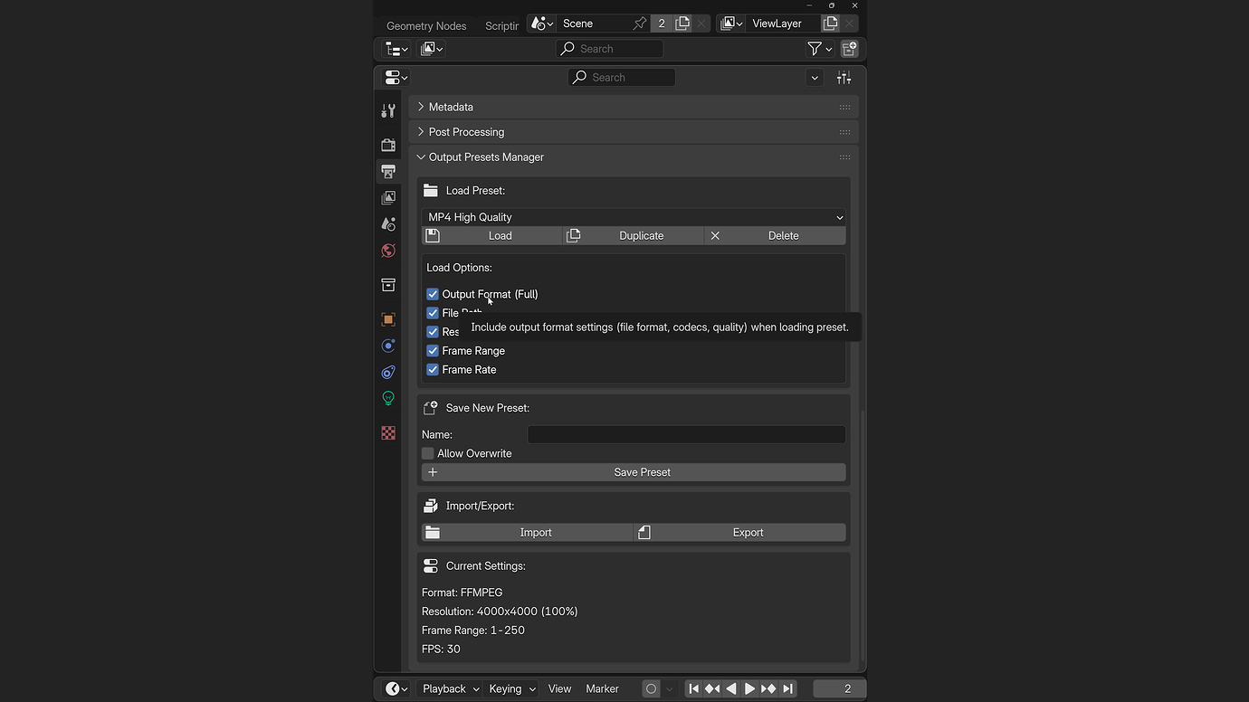Save Render Output Settings as presets Add-on - Released Scripts and ...