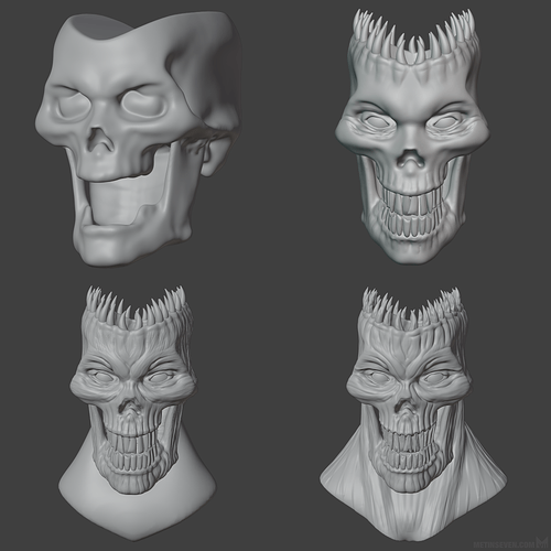 metin-seven_realistic-3d-modeler-sculptor_halloween-monster-portrait-sculpture_wip