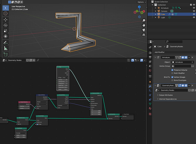 How to control objects placed by geometry nodes with armatures ...