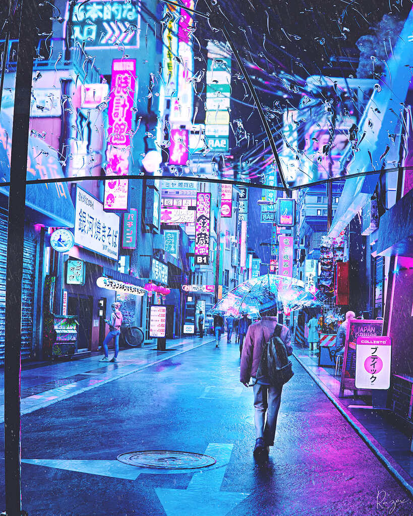 Cyberpunk/Japanese Street - Finished Projects - Blender Artists Community
