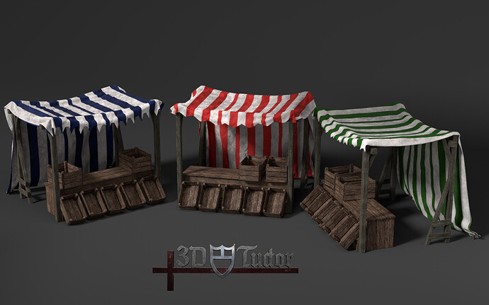 Market Stalls Main 3D Tudor