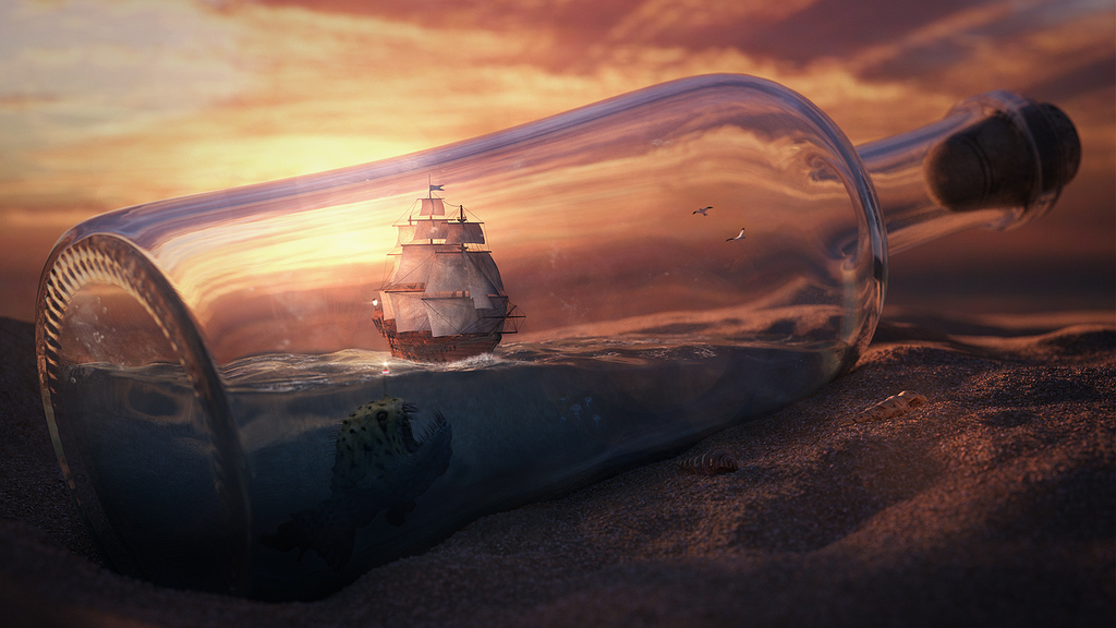 ship in a bottle - Finished Projects - Blender Artists Community