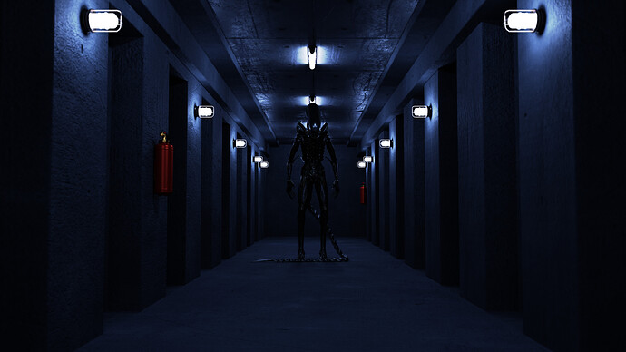 Alien Hallway 3 (used curves, V. High Contrast)