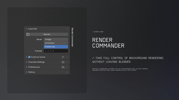 Render Commander Addon - Background rendering launcher - Released ...