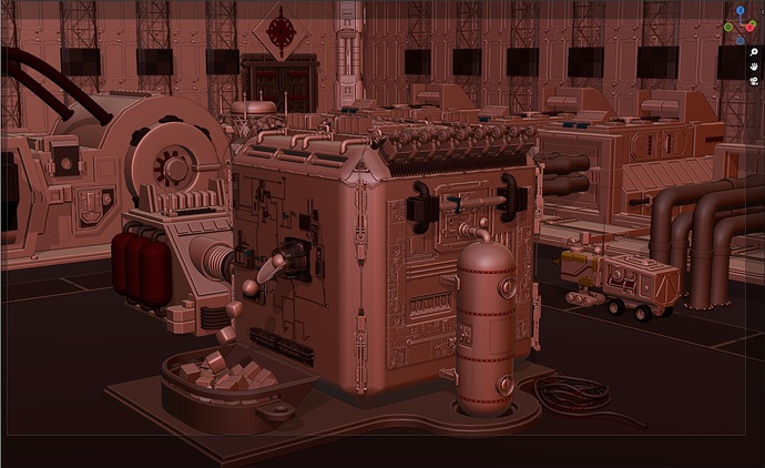 Default Cube Factory Kitbashed 1 viewport red