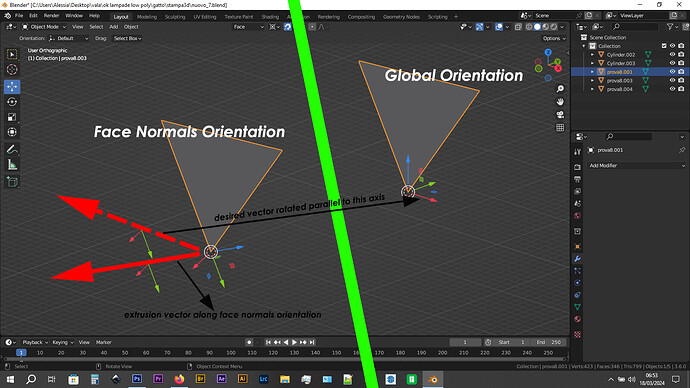 Extrude faces along normal but parallel to an axis - Modeling - Blender ...