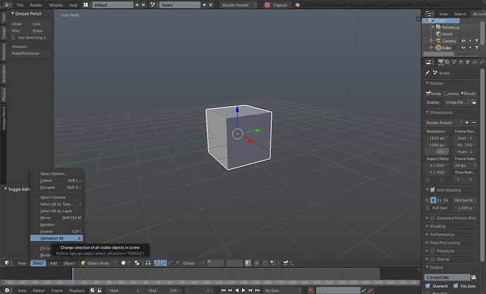 Select all objects ? - Modeling - Blender Artists Community